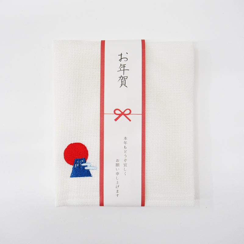 新年のご挨拶 かや生地ふきん 富士山